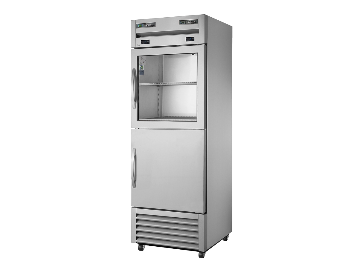 True Refrigeration Upright Foodservice Dual Temperature Cabinet Split Half Glass + Half Solid Swing Doors - T-23DT-1-G-1-HC-FGD01