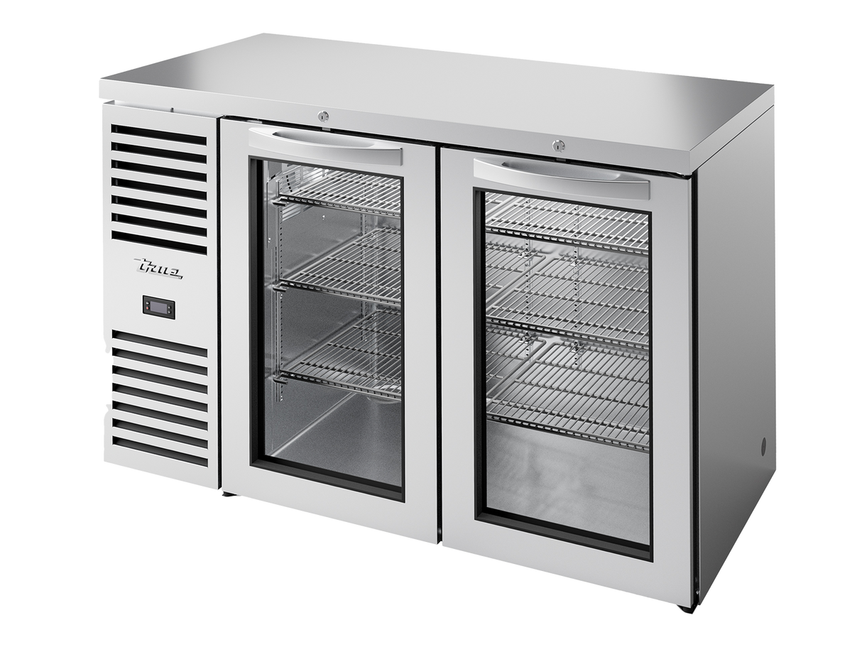 True Refrigeration Bar Refrigerator Stainless Steel Ext 2 Glass Swing Doors - TBR52-RISZ1-L-S-GG-2