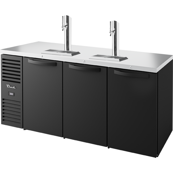 True Refrigeration Keg Chiller / Dispenser Black Ext 3 Solid Swing Doors - TDR72-RISZ1-L-B-SSS-2