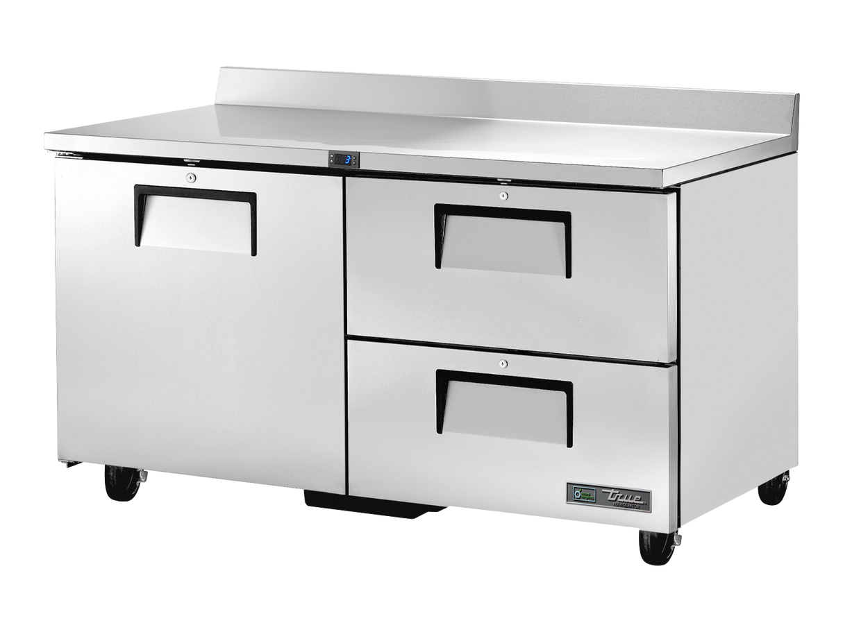 True Refrigeration Worktop Counter Refrigerator 2 Drawers + 1 Solid Swing Door - TWT-60D-2-HC
