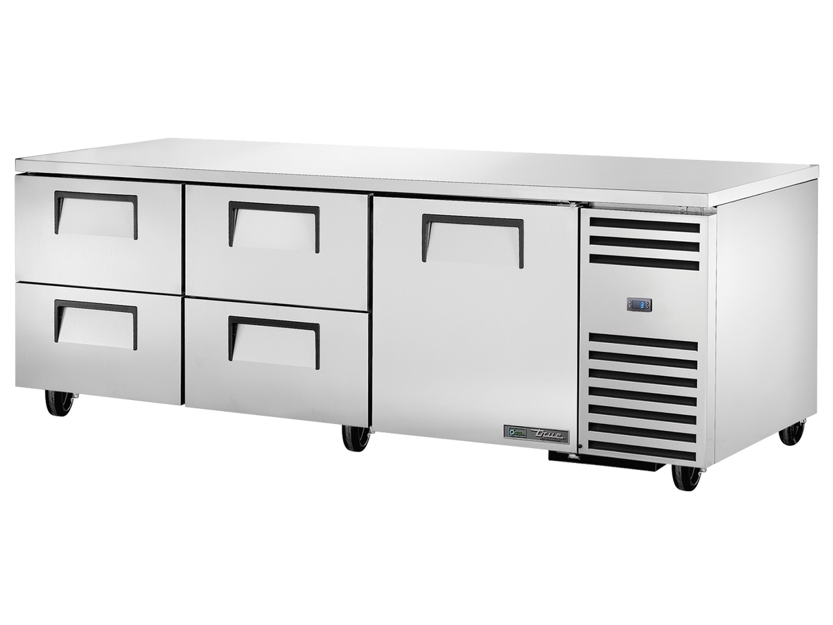 True Refrigeration Deep Undercounter Refrigerator 4 Drawers + 1 Solid Swing Door - TUC-93D-4-HC
