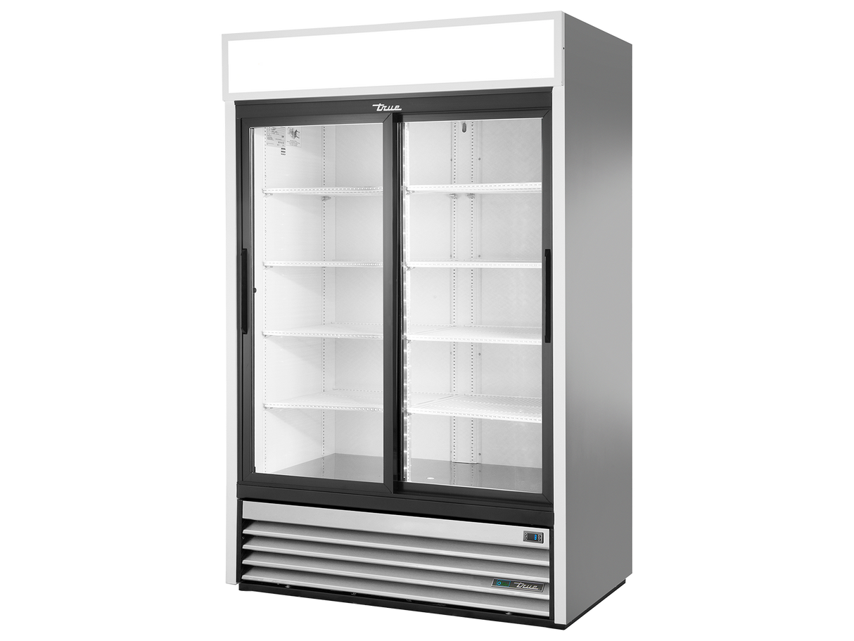 True Refrigeration Upright Retail Merchandiser Refrigerator 2 Full Glass Slide Doors - GDM-45-HC-LD