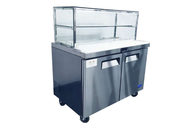 Atosa 2 DOOR SANDWICH BAR WITH GLASS CANOPY 1225MM MSF8302G