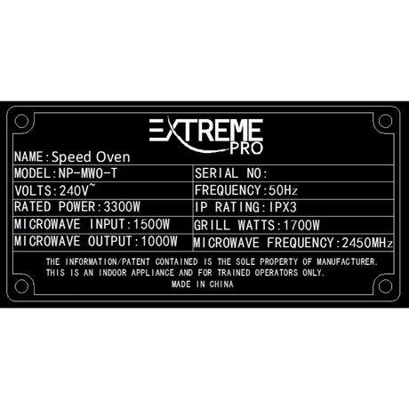 ExtremePro Speed Oven with Touchscreen - NP-MWO-T