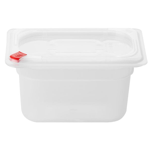 Hygiplas Click PP 1/9 GN with Lid & 7 Colour clips - 100mm 0.85Ltr (Pack 4) FZ099 - Whisk Hospitality - FZ099