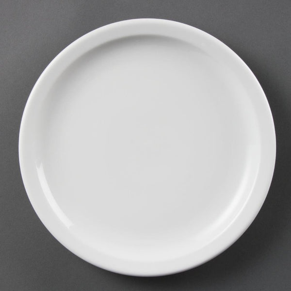 Olympia Whiteware Narrow Rimmed Plate - 23cm 9" (Box 12) CB489 - Whisk Hospitality - CB489