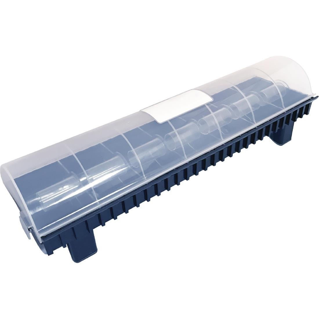 Hygiplas 2'' Multi Label Dispenser - Black/Clear Lid GH348 - Whisk Hospitality - GH348