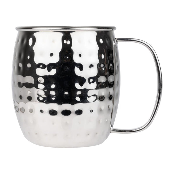 Olympia Barware Mug Hammered Stainless Steel - 440ml HY113 - Whisk Hospitality - HY113