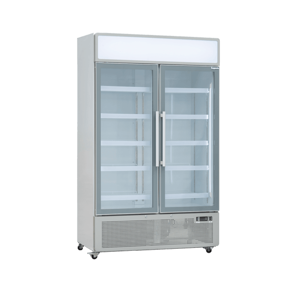 Exquisite Two Glass Door Upright Display Fridge 850L β White - DC880P - Whisk Hospitality -