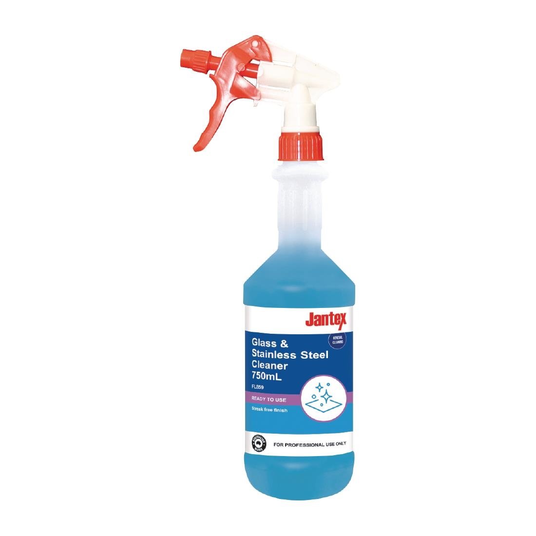Jantex Glass & Stainless Steel Cleaner RTU - 750ml FL859 - Whisk Hospitality - FL859