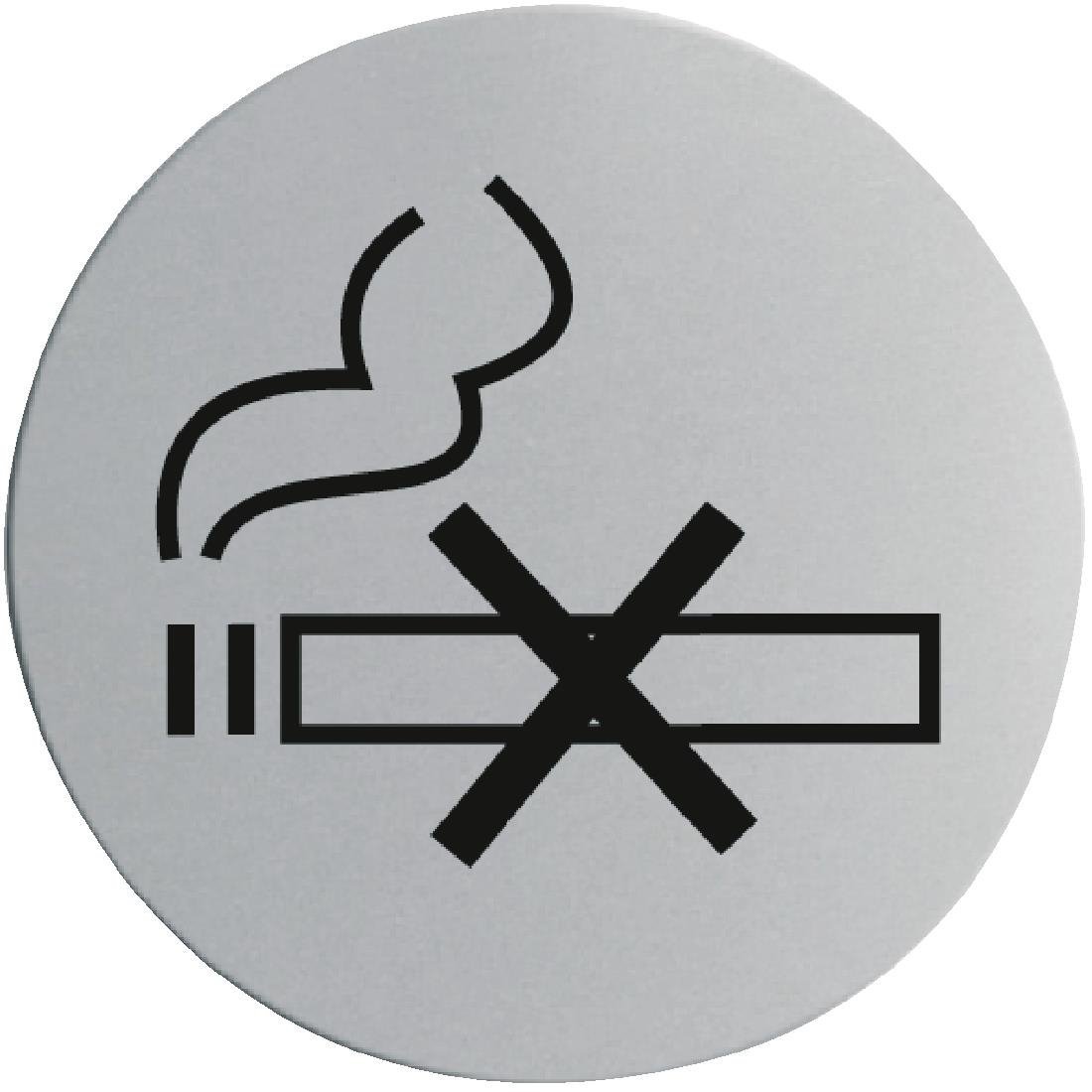 Vogue No Smoking Door Sign St/St (Self Adhesive) U052 - Whisk Hospitality - U052