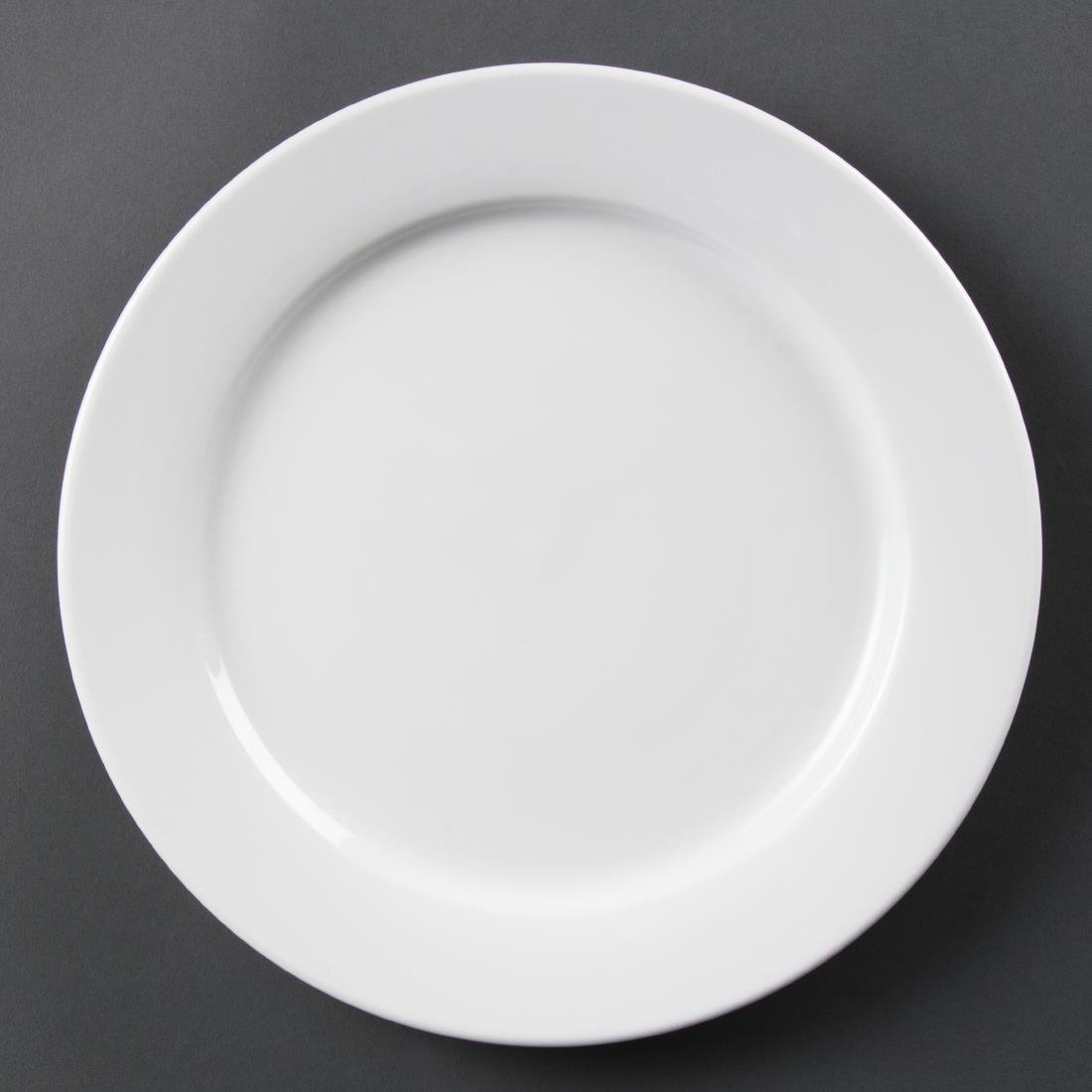 Olympia Whiteware Wide Rimmed Plate - 28cm 11" (Box 6) CB482 - Whisk Hospitality - CB482