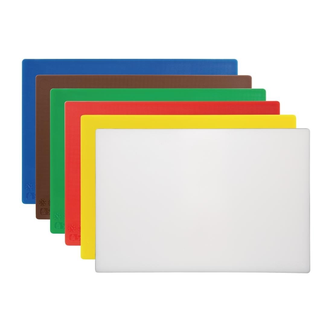 Hygiplas Antibacterial High Density Set of 6 Chopping Board Set - 450x300x12mm HC862 - Whisk Hospitality - HC862