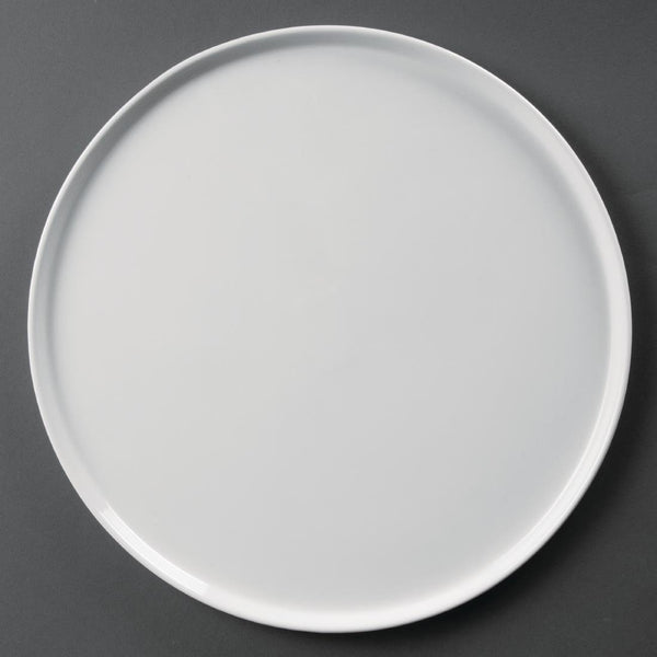 Olympia Whiteware Pizza Plate Small Rim - 330mm 13" (Box 4) CD723 - Whisk Hospitality - CD723