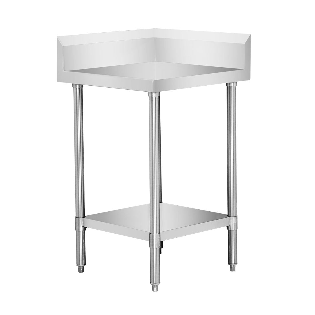 WBCB6 - 0600/A - Corner Workbench with 150mm Splashback & Undershelf - Whisk Hospitality - WBCB6-0600/A