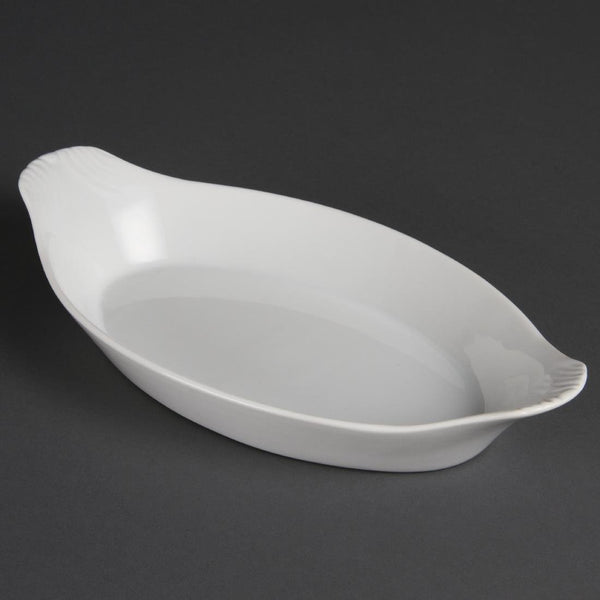 Olympia Whiteware Oval Eared Dish - 53Hx289Wx166mmD (Box 6) W411 - Whisk Hospitality - W411