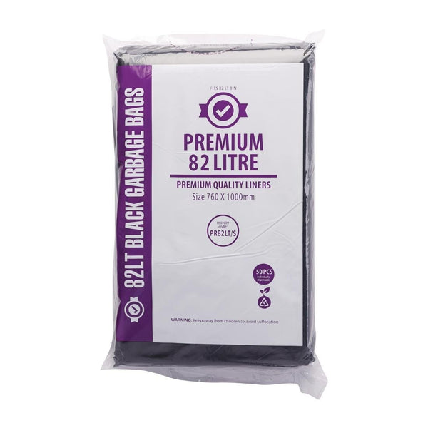 Jantex Premium Garbage Bag Black - 82Ltr (Box 50) FL878 - Whisk Hospitality - FL878