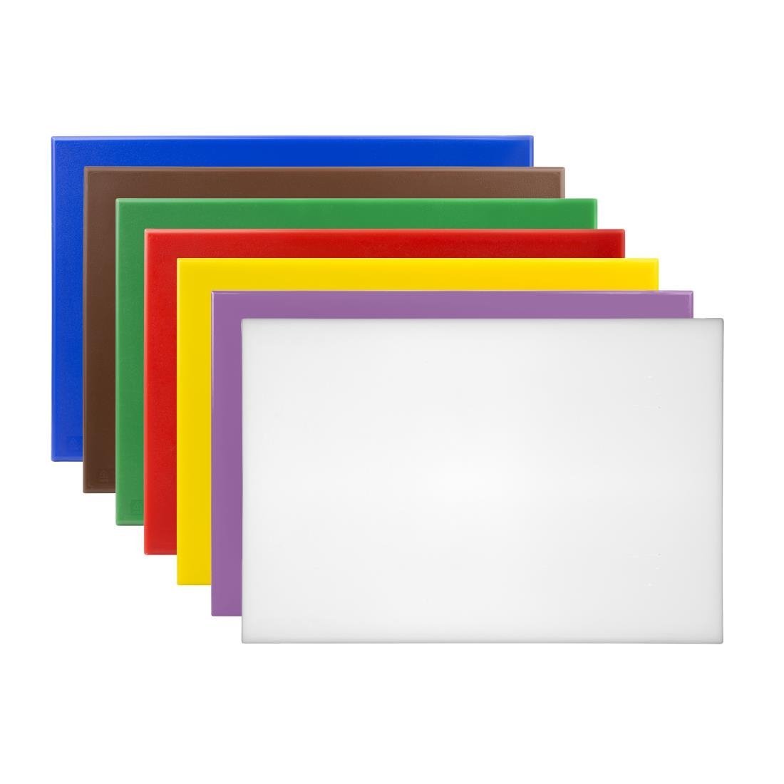 Hygiplas High Density Set of 7 Antibacterial Chopping Board Set - 450x300x10mm CH045 - Whisk Hospitality - CH045