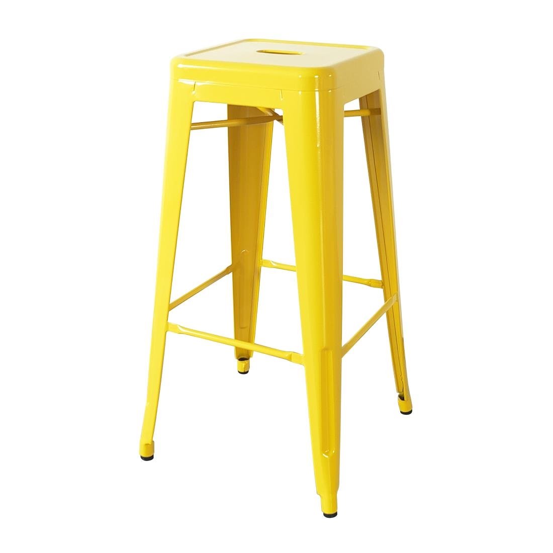 Bolero Bistro Yellow Steel High Stool (Pack 4) CH999 - Whisk Hospitality - CH999