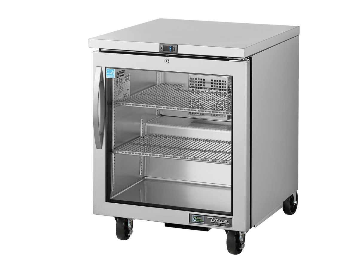 True Refrigeration Undercounter Foodservice Refrigerator, 1 Glass Swing Door - TUC - 27G - HC - FGD01 - Whisk Hospitality - TUC-27G-HC-FGD01