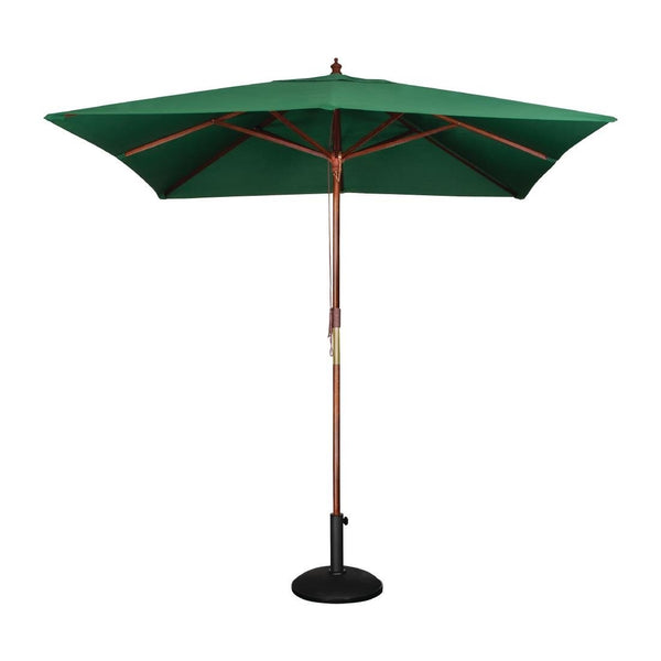 Bolero Square Pulley Umbrella Green - 2.5m GH989 - Whisk Hospitality - GH989