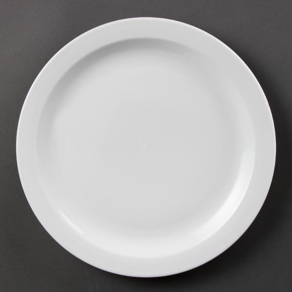Olympia Whiteware Narrow Rimmed Plate - 28cm 11" (Box 6) CB491 - Whisk Hospitality - CB491