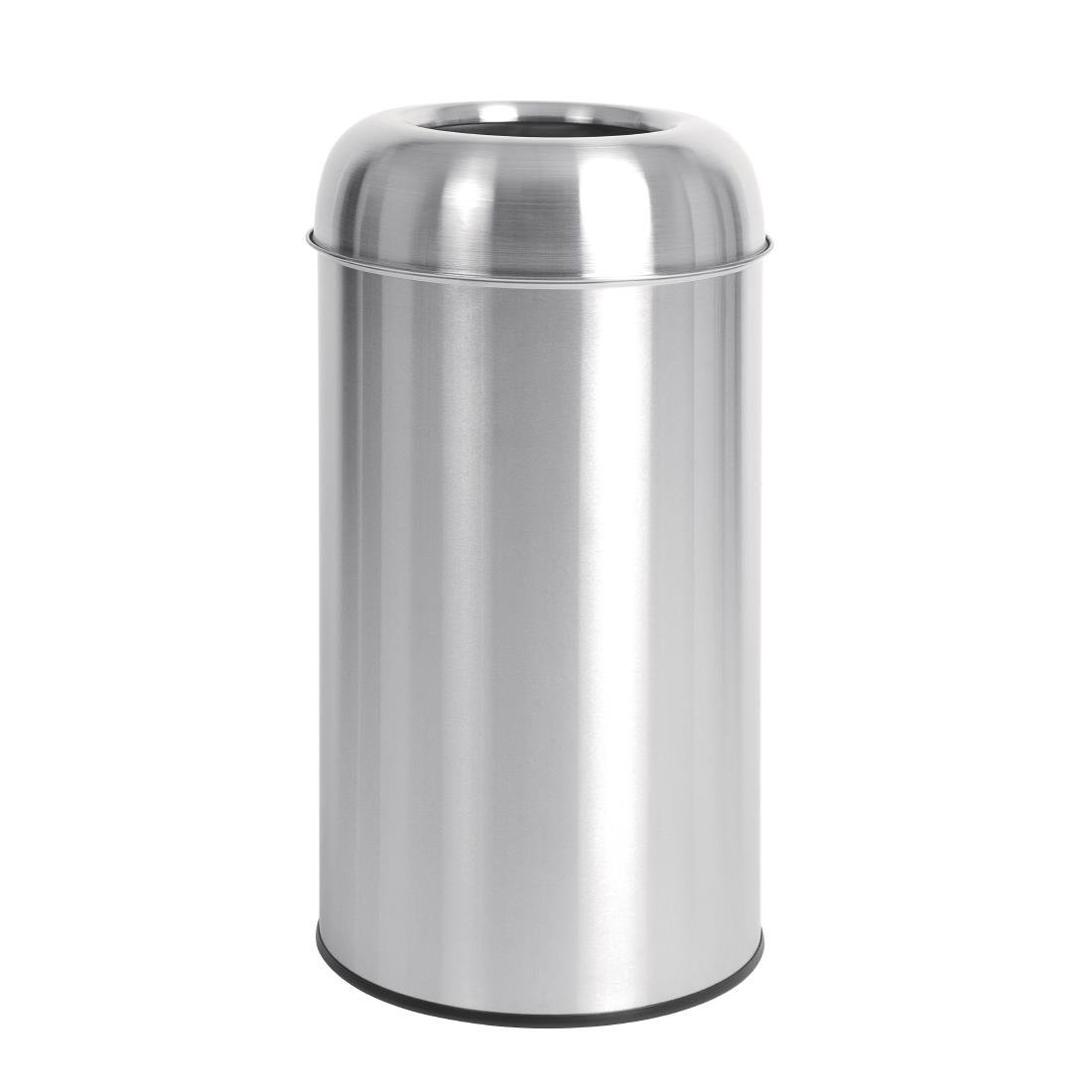 Bolero Bullet Bin with Open Lid St/St - 40Ltr GK972 - Whisk Hospitality - GK972