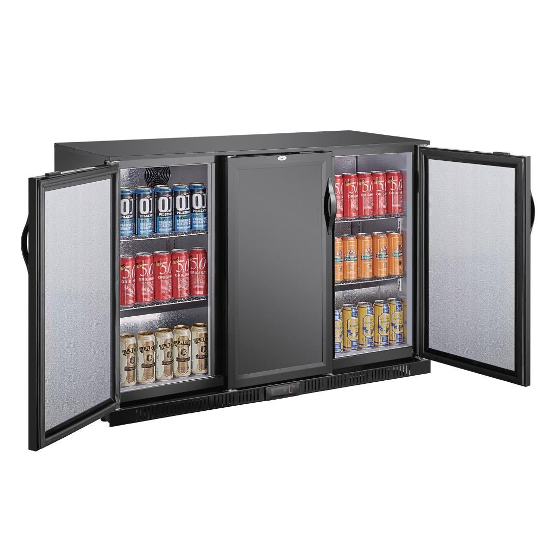 Polar G - Series Back Bar Cooler with Triple Solid Hinged Doors Black - 850mm GE999 - A - Whisk Hospitality - GE999-A