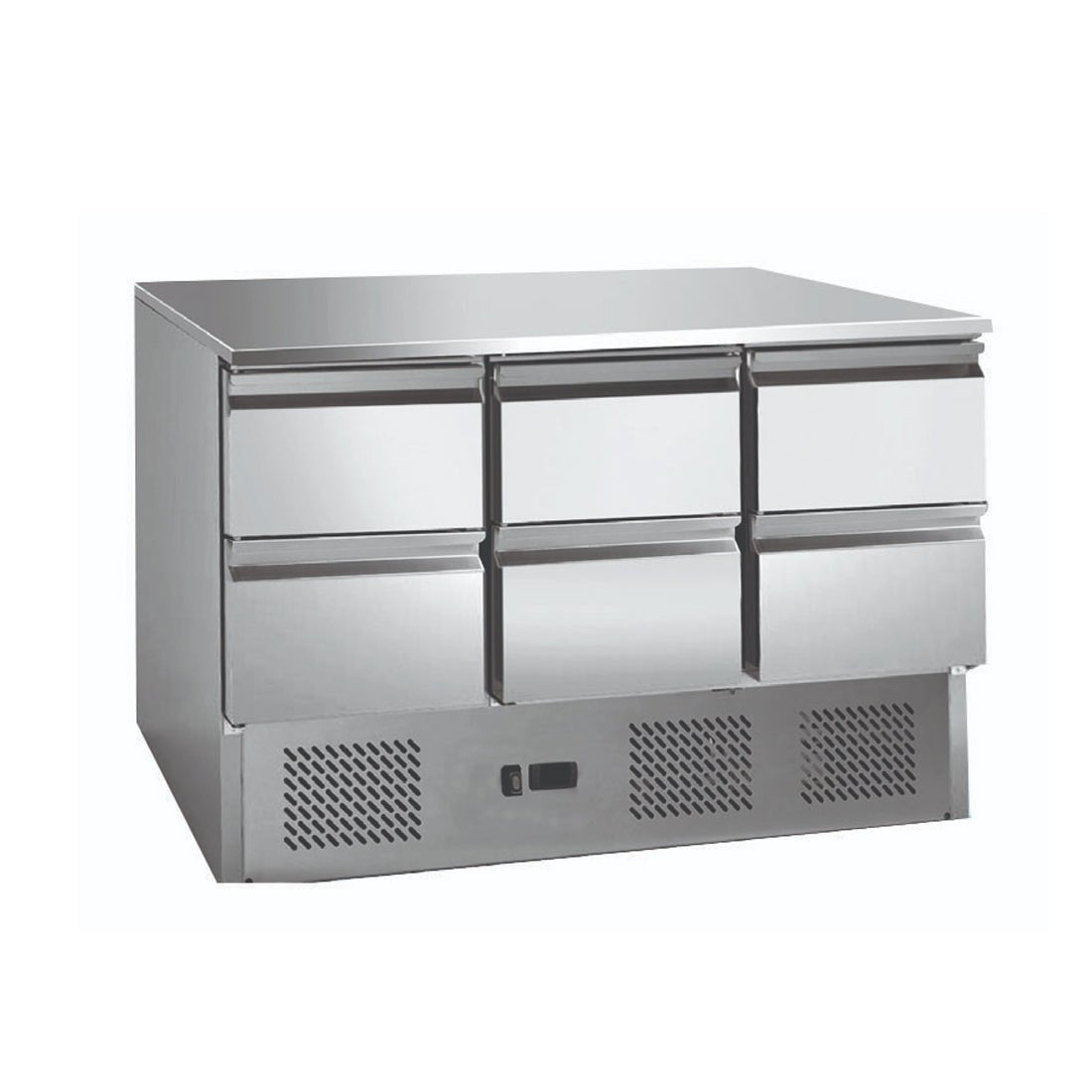 6 drawers S/S Compact Workbench Fridge - GNS1300 - 6D - Whisk Hospitality - GNS1300-6D