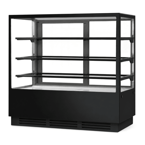 Bonvue Noir Prime 1500mm 3 Shelves Square Cake Display Cabinet CVS150-3B - Whisk Hospitality - CVS150-3B