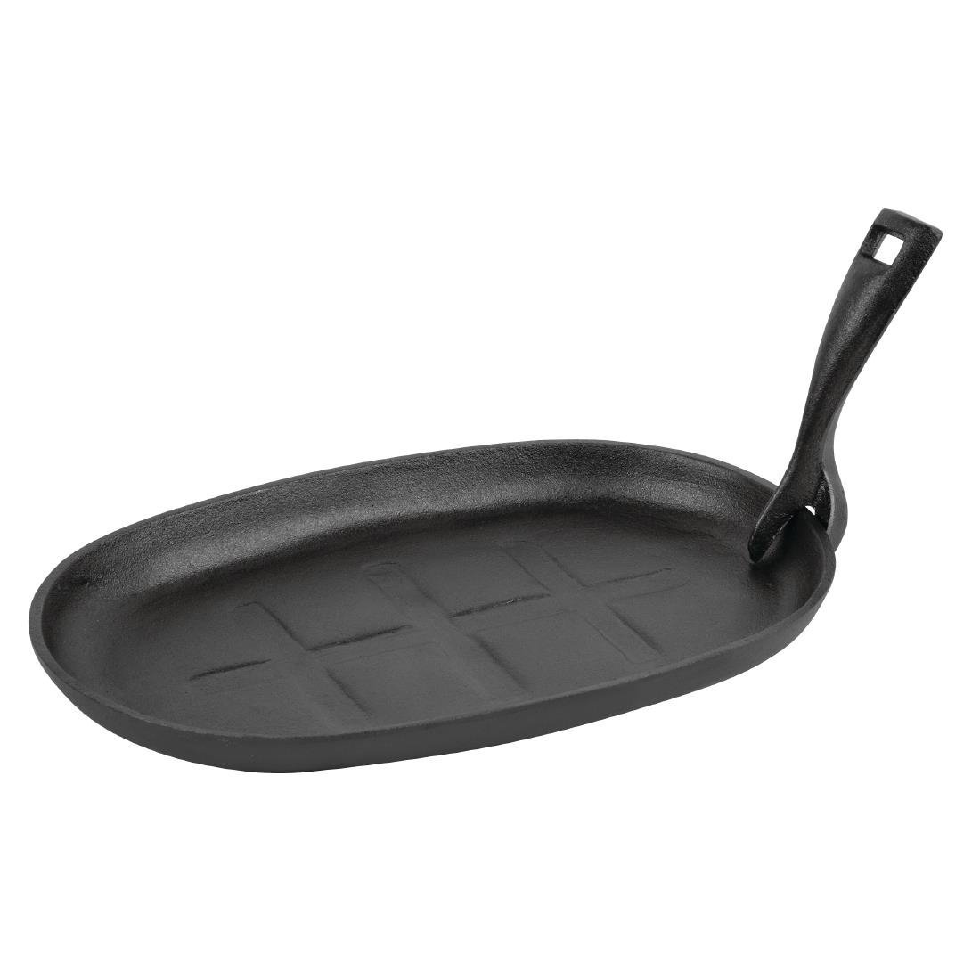 Olympia Cast Iron Oval Sizzle Platter - 280x190mm GJ557 - Whisk Hospitality - GJ557