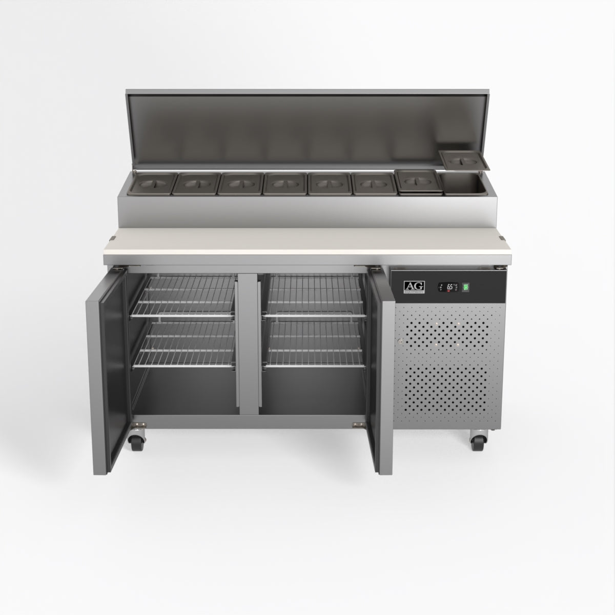 AG 2 Door Saladette Fridge - 8 x 1/3 GN Trays SH2000 - 800 - Whisk Hospitality - SH2000-800