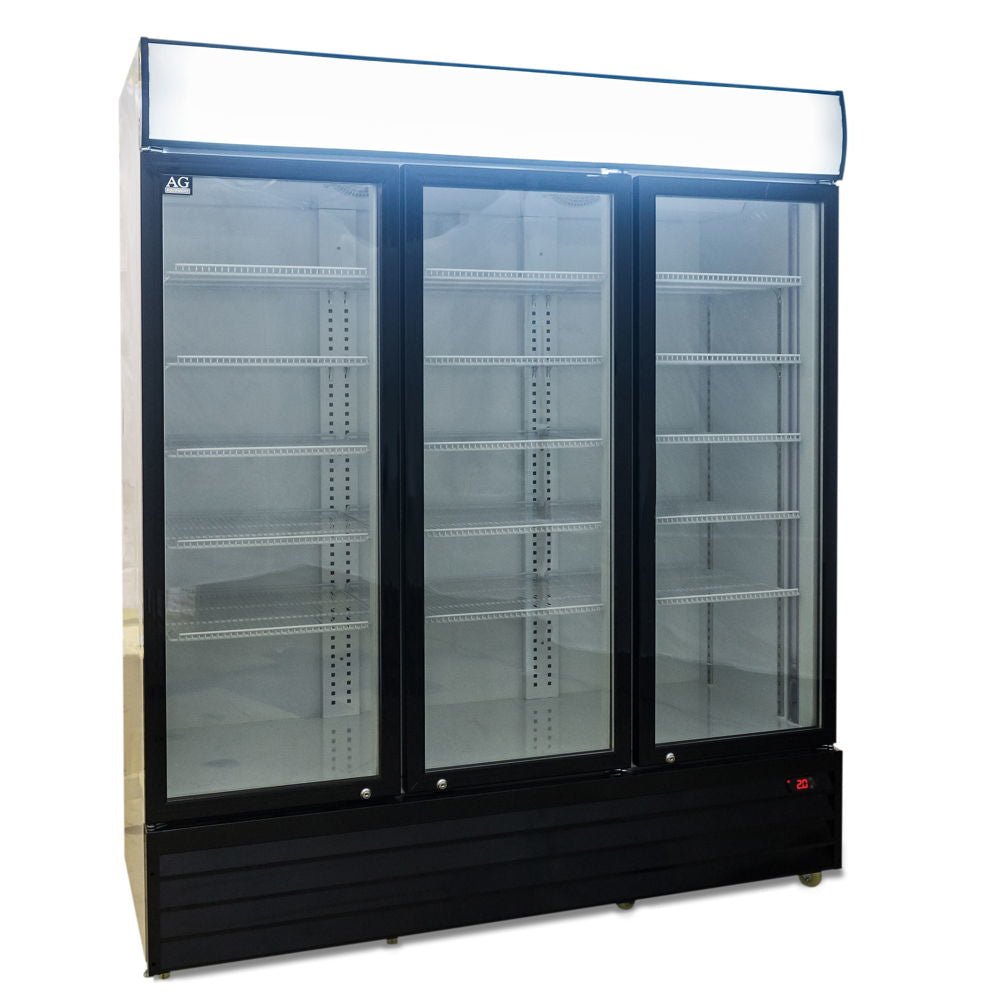 AG 1500L Triple Door Upright Display Fridge - Glass Door CU1500TNG - Whisk Hospitality - CU1500TNG