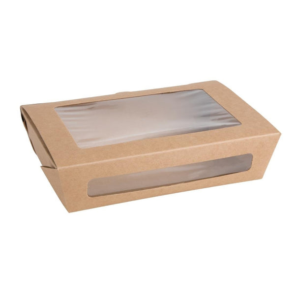 Fiesta Compostable Salad Box with PLA Window - 1200ml (Pack 200) FB677 - Whisk Hospitality - FB677