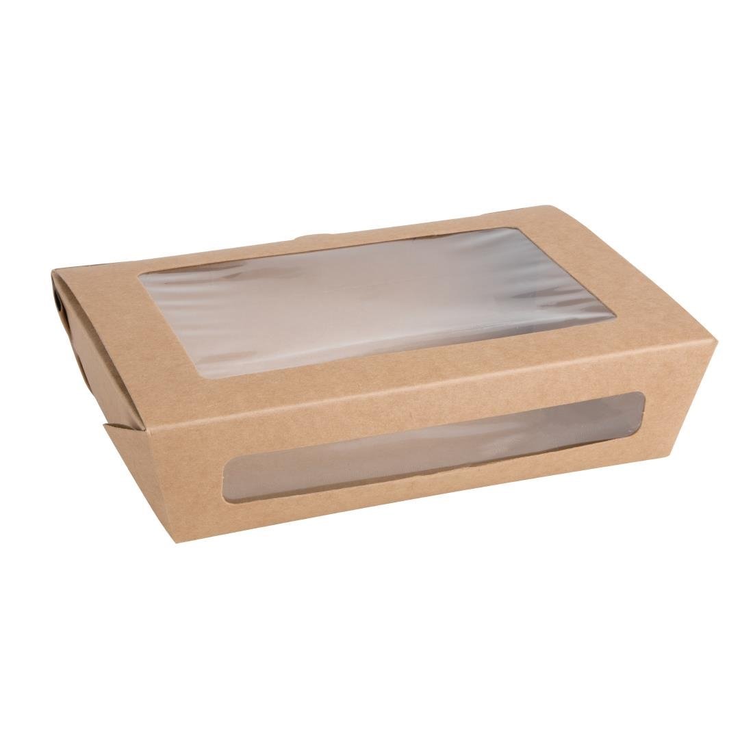 Fiesta Compostable Salad Box with PLA Window - 1200ml (Pack 200) FB677 - Whisk Hospitality - FB677