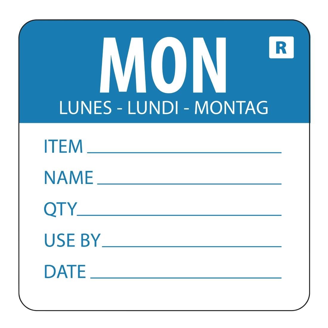 Hygiplas Day Of the Week Removable Food Prep Label Monday 2'' (Roll 500) L066 - Whisk Hospitality - L066