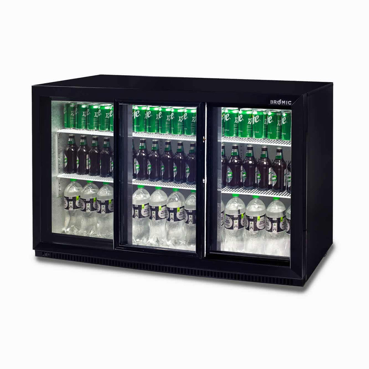Bromic Back Bar Fridge - 307L - 3 Doors - Sliding - Whisk Hospitality - BB0330GDS-NR-1