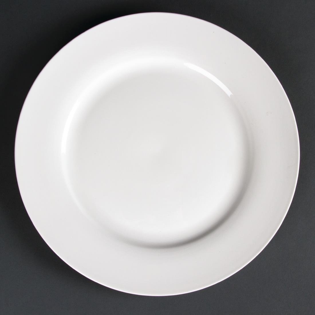 Olympia Lumina Wide Rimmed Round Plate - 270mm 10 1/2'' (Box 4) CD625 - Whisk Hospitality - CD625