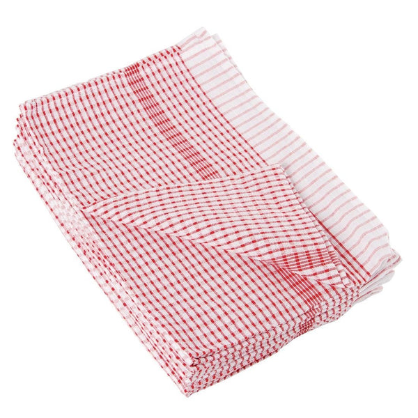 EDLP - Vogue Wonderdry Tea Towels Red - 760x510mm 30x20" (Pack 10) CC595 - Whisk Hospitality - CC595