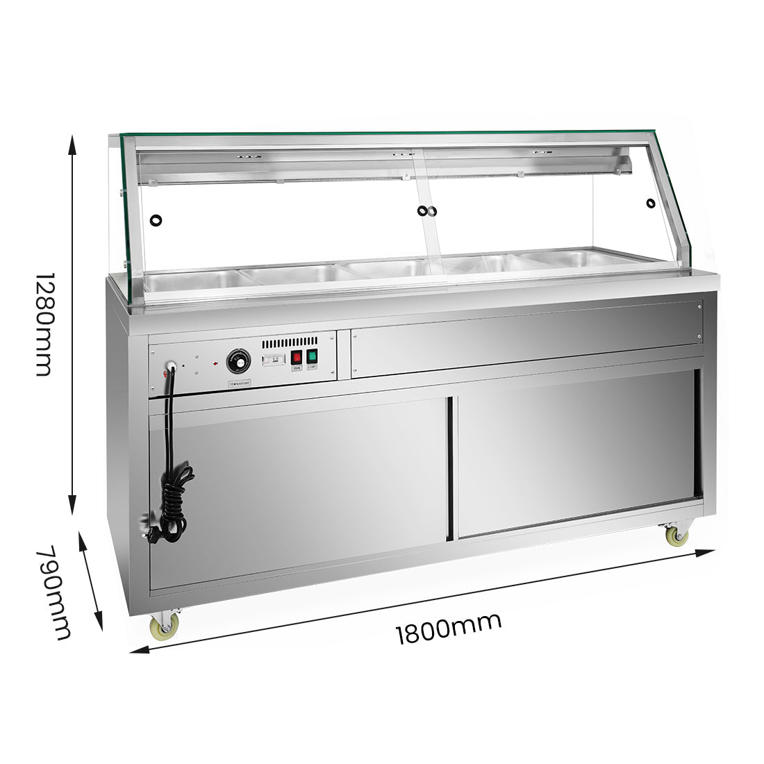 Thermaster Wet and Dry Bain Marie Display 5x1/1 GN Pans - PG180FE-XG - Whisk Hospitality - PG180FE-XG