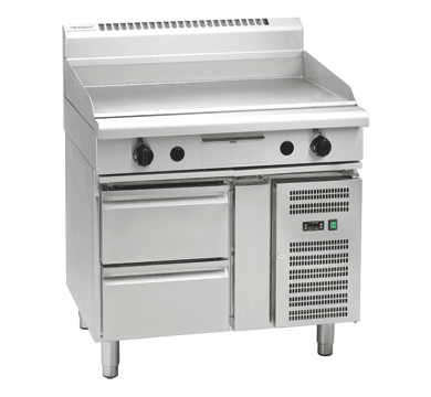 Waldorf 800 Series Gpl8900G Rb 900Mm Gas Griddle Low Back Version Refrigerated Base - Whisk Hospitality - GPL8900G-RB