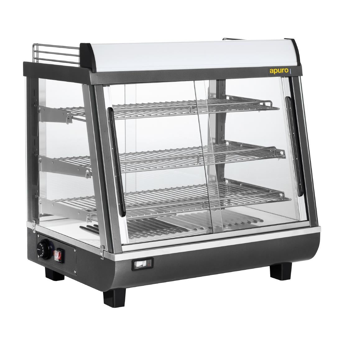 Apuro Front and Rear Door Heated Merchandiser - 96Ltr HW927-A - Whisk Hospitality - HW927-A
