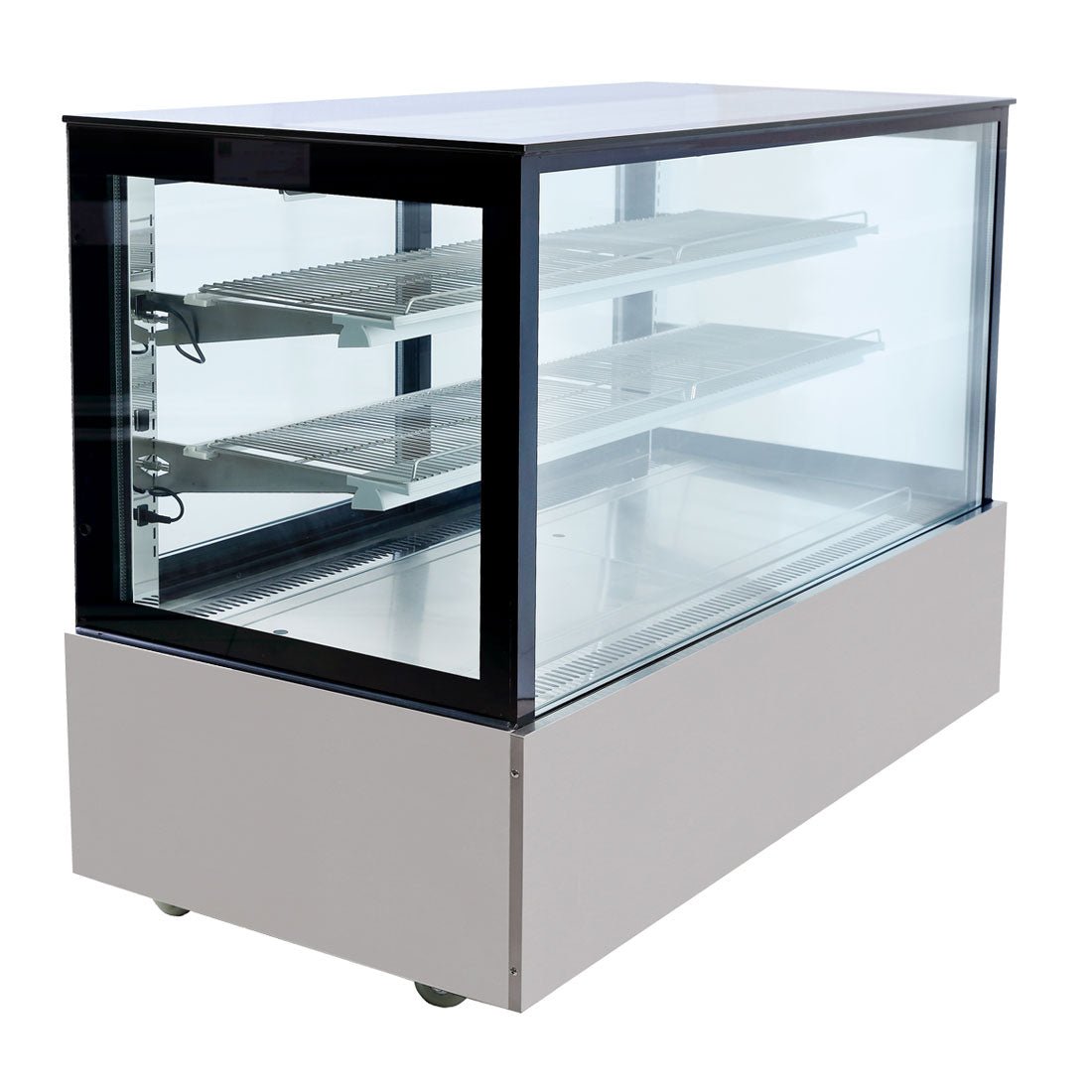 Bonvue Black Trim Square Glass Cake Display 2 Shelves - SSU150-2XB - Whisk Hospitality - SSU150-2XB