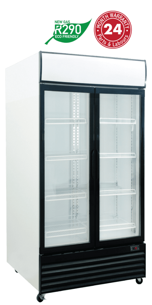 Exquisite Double Door Upright Display Fridge 1000 Litres - DC1000P - Whisk Hospitality - DC1000P-1