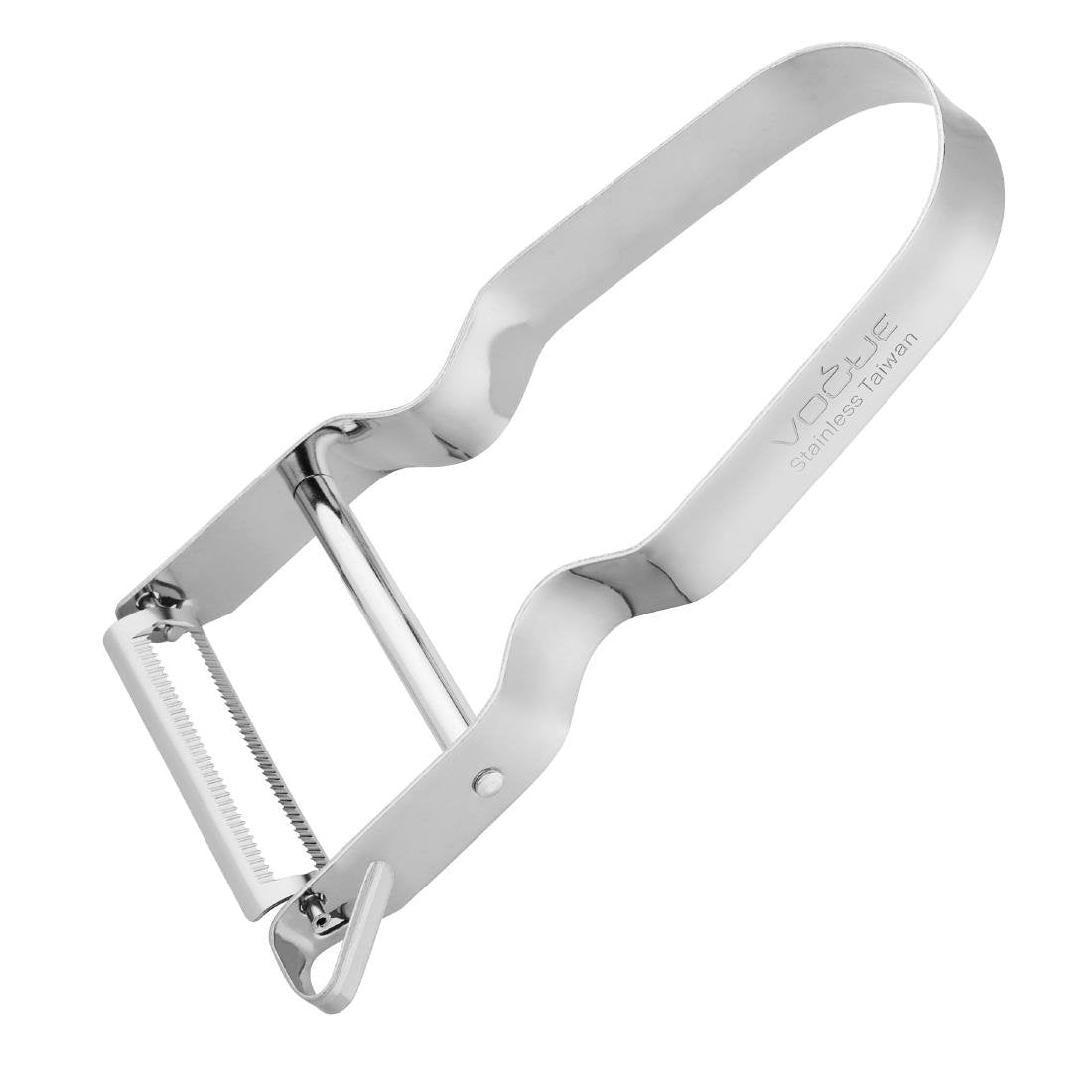 Vogue Rex Serrated Peeler St/St - 110x50mm 2x4 1/3" CF938 - Whisk Hospitality - CF938