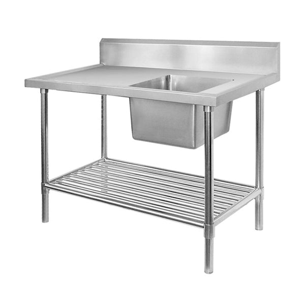 Modular System Single Right Sink Bench with Pot Undershelf - SSB6 - 1200R/A - Whisk Hospitality - SSB6-1200R/A