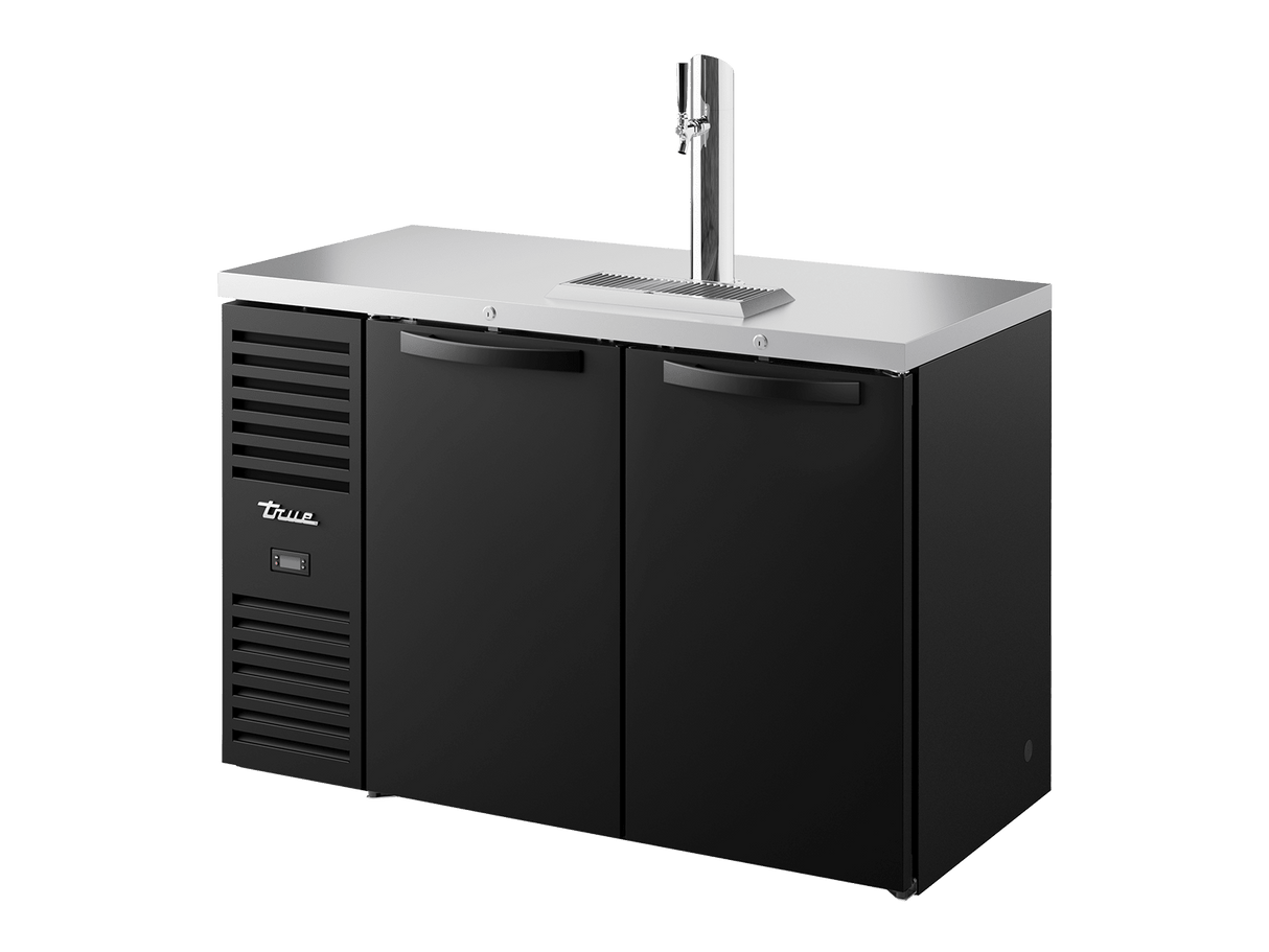 True Refrigeration Keg Chiller / Dispenser Black Ext 2 Solid Swing Doors - TDR52 - RISZ1 - L - B - SS - 2 - Whisk Hospitality - TDR52-RISZ1-L-B-SS-2