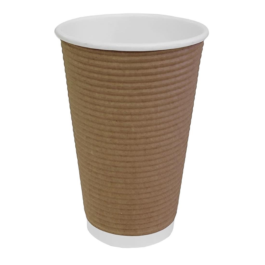 Fiesta Recyclable Hot Cup Ripple Wall Kraft 455ml (Sleeve 25) GF025 - Whisk Hospitality - GF025