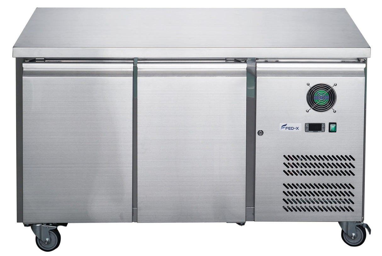 FED - X Stainless Steel Two Door Bench Freezer - XUB7F13S2V - Whisk Hospitality - XUB7F13S2V