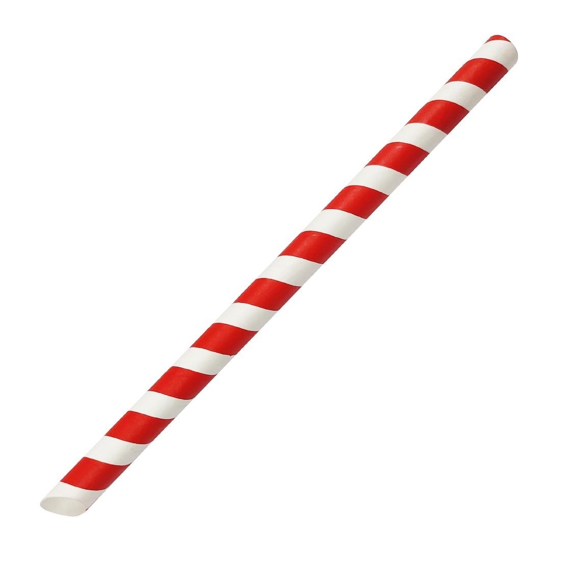 Fiesta Compostable Bubble Tea Straw Red & White - 12x210mm (Pack 150) HU368 - Whisk Hospitality - HU368